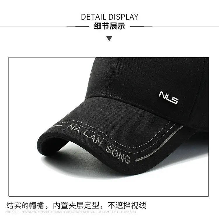 Men Woolen Duck Cap Winter Ear Protection Black — feature 13