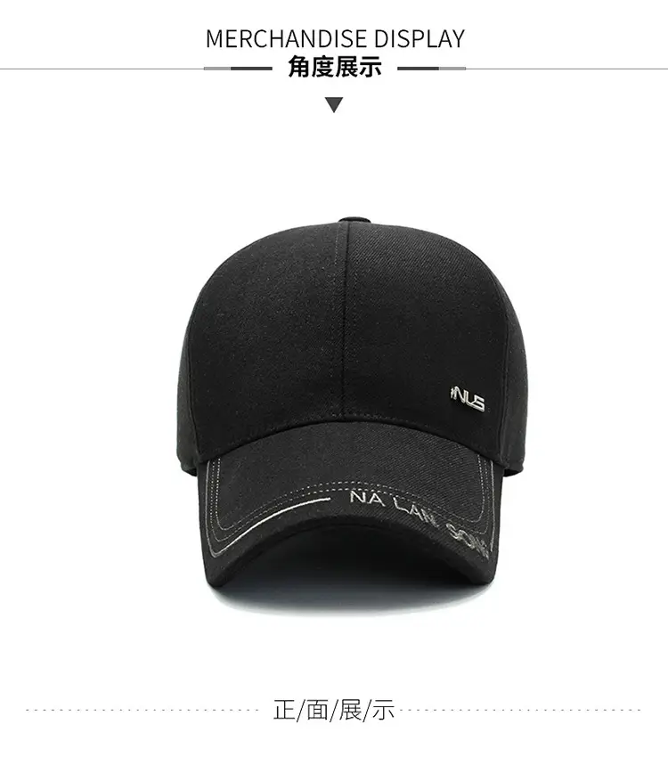 Men Woolen Duck Cap Winter Ear Protection Black — feature 6