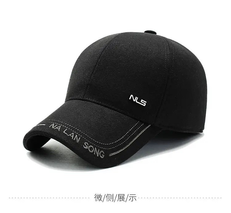 Men Woolen Duck Cap Winter Ear Protection Black — feature 7