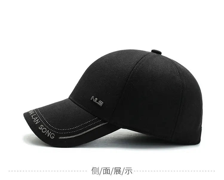 Men Woolen Duck Cap Winter Ear Protection Black — feature 9