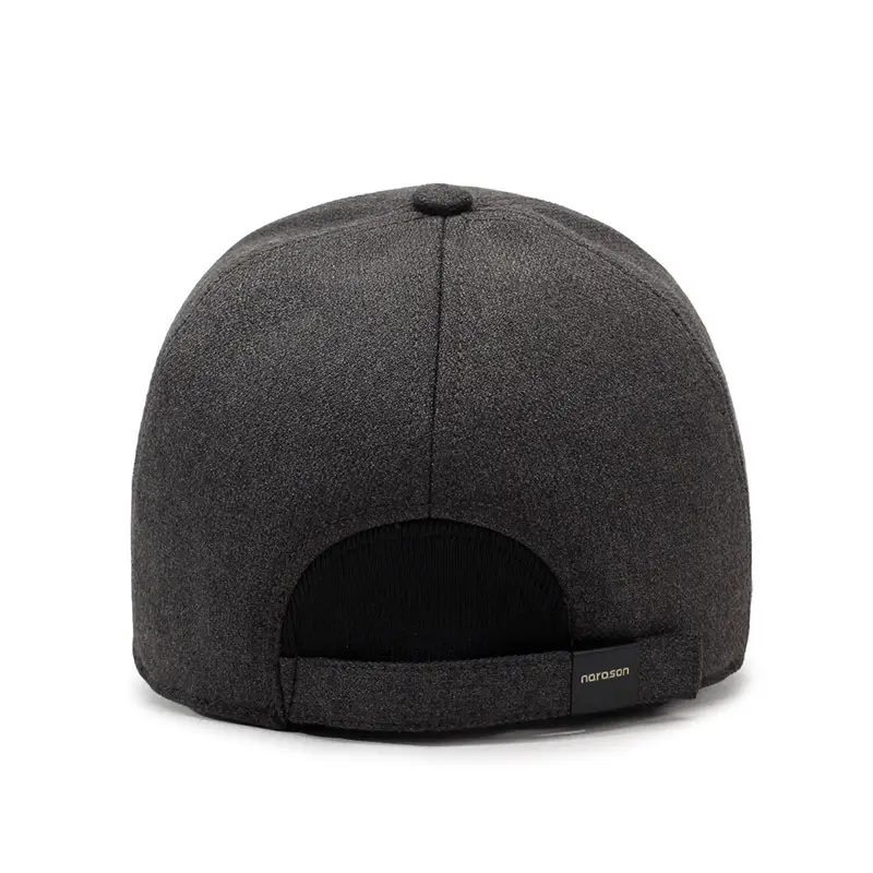 Men Black Cotton Baseball Cap Winter Warm Ear Protection - Image 6
