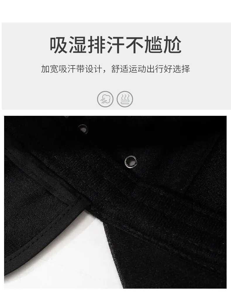 Men Black Cotton Baseball Cap Winter Warm Ear Protection — feature 3