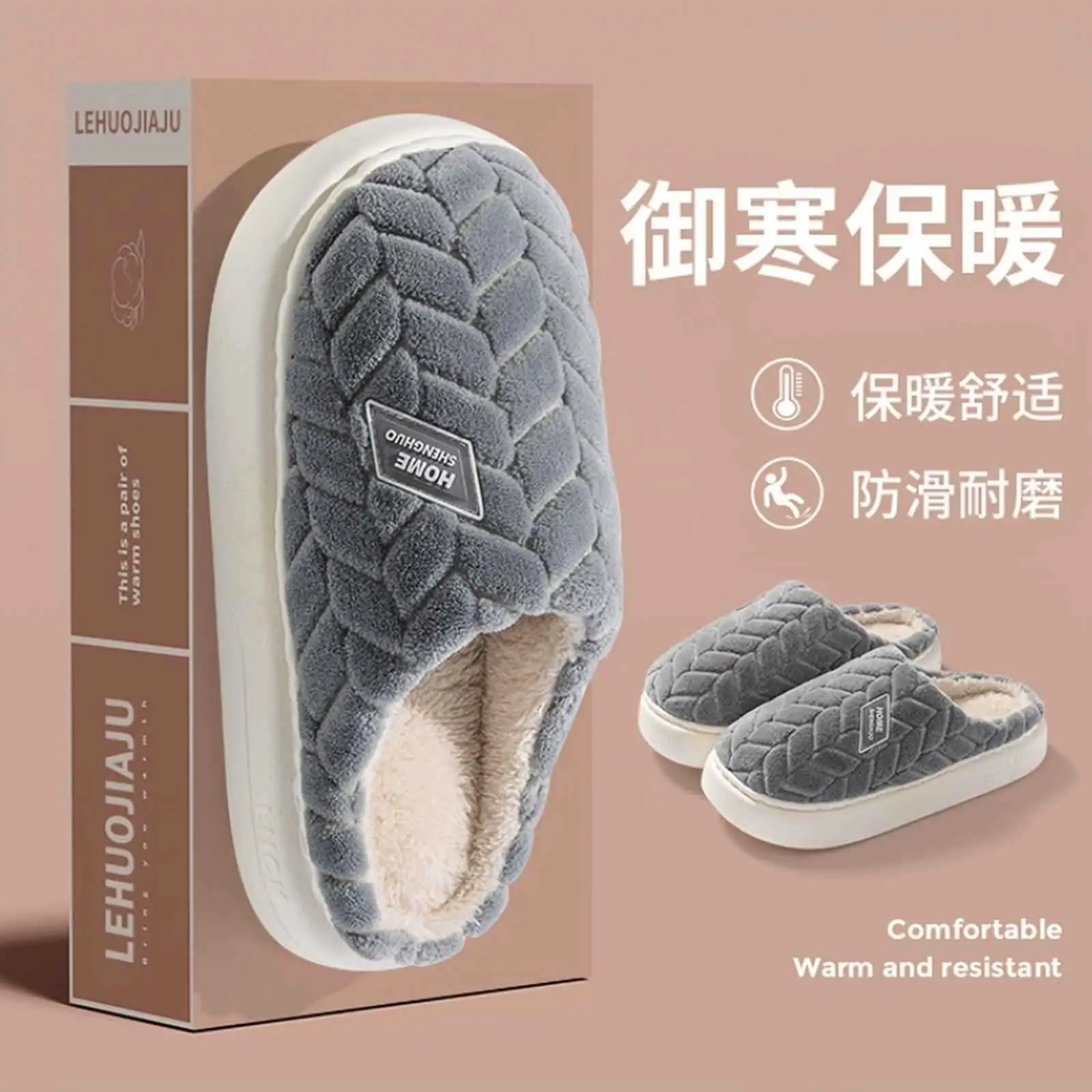 Women Cotton Fur Slippers Warm Indoor Winter - Image 8