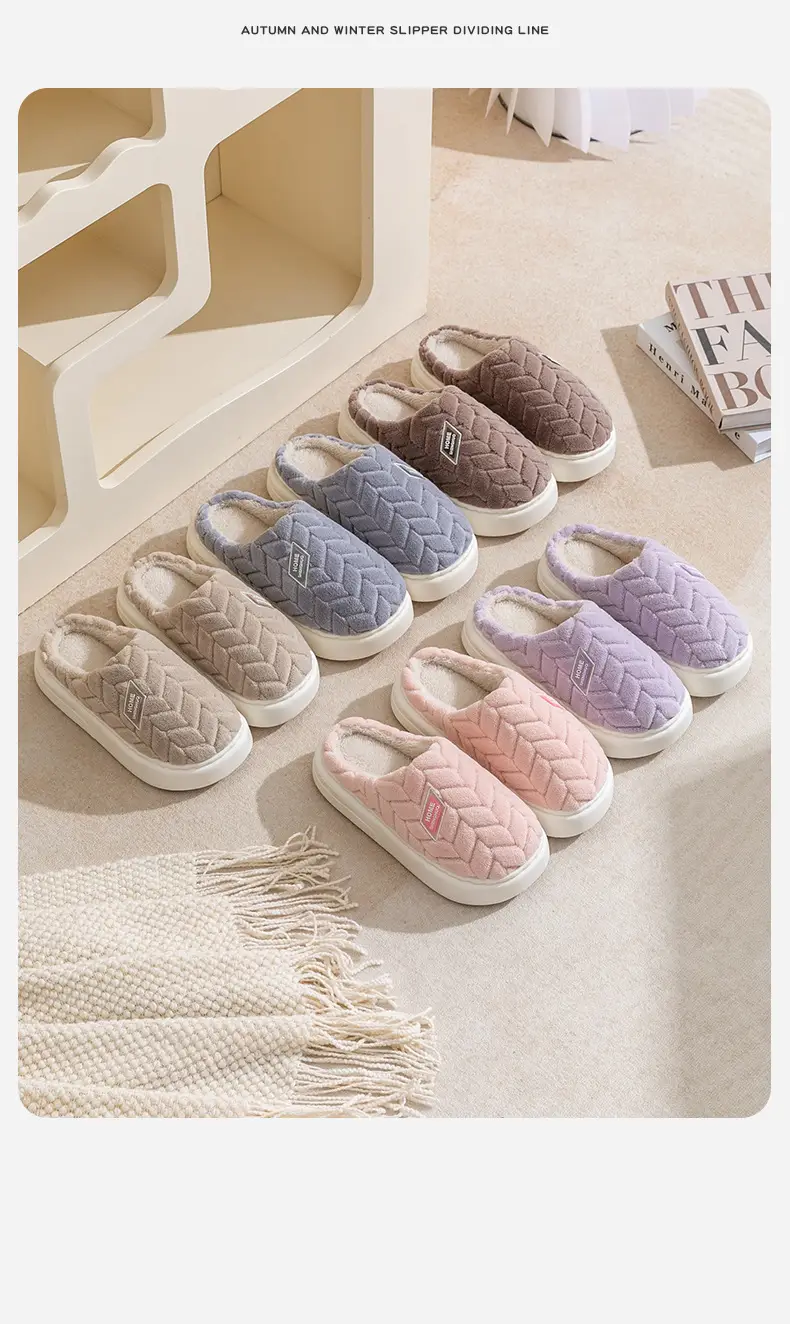 Women Cotton Fur Slippers Warm Indoor Winter — feature 14