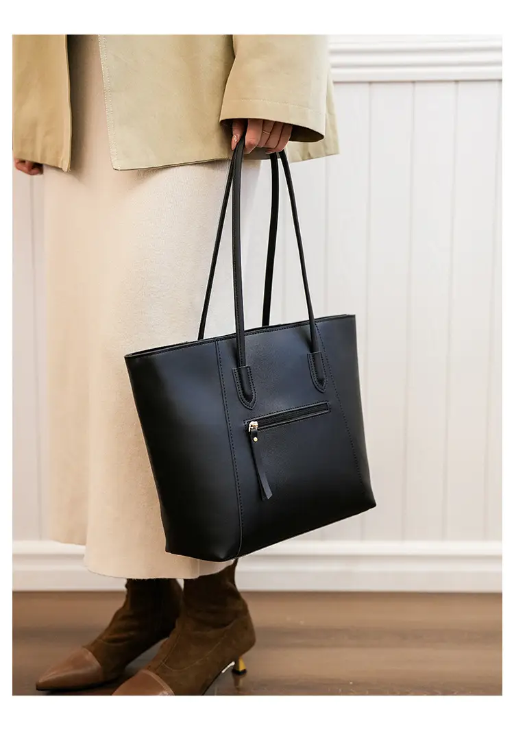Women Large Capacity Tote Bag Beige Shoulder Crossbody Handbag — feature 17