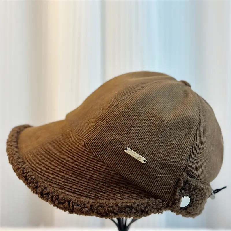 2024 Winter Wool Cap Adjustable Brown Cold Proof - Image 4