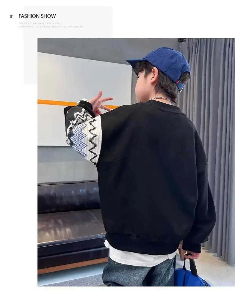 Autumn Boys Sweatshirt Black White Pattern 2025 — feature 14