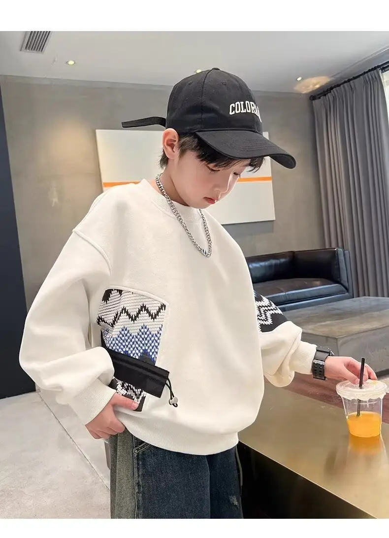 Autumn Boys Sweatshirt Black White Pattern 2025 — feature 15
