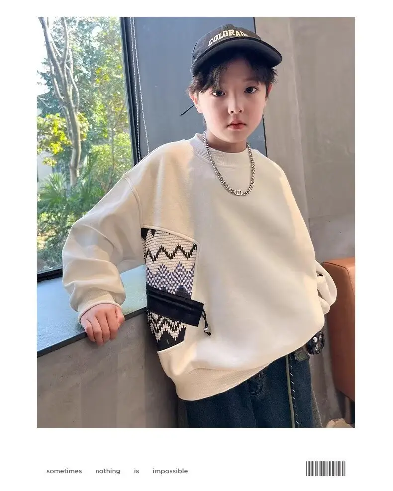Autumn Boys Sweatshirt Black White Pattern 2025 — feature 16