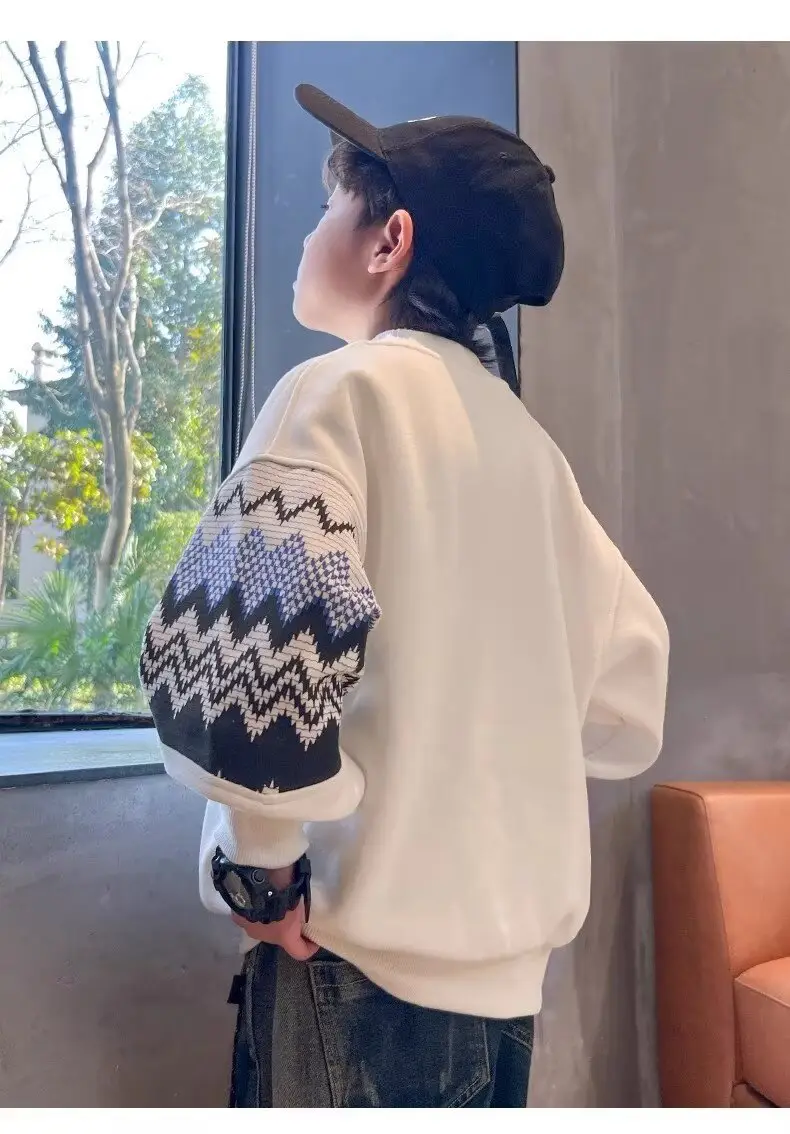 Autumn Boys Sweatshirt Black White Pattern 2025 — feature 17