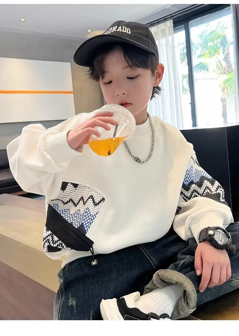 Autumn Boys Sweatshirt Black White Pattern 2025 — feature 19