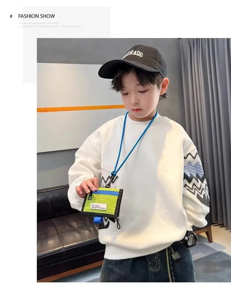 Autumn Boys Sweatshirt Black White Pattern 2025 — feature 22