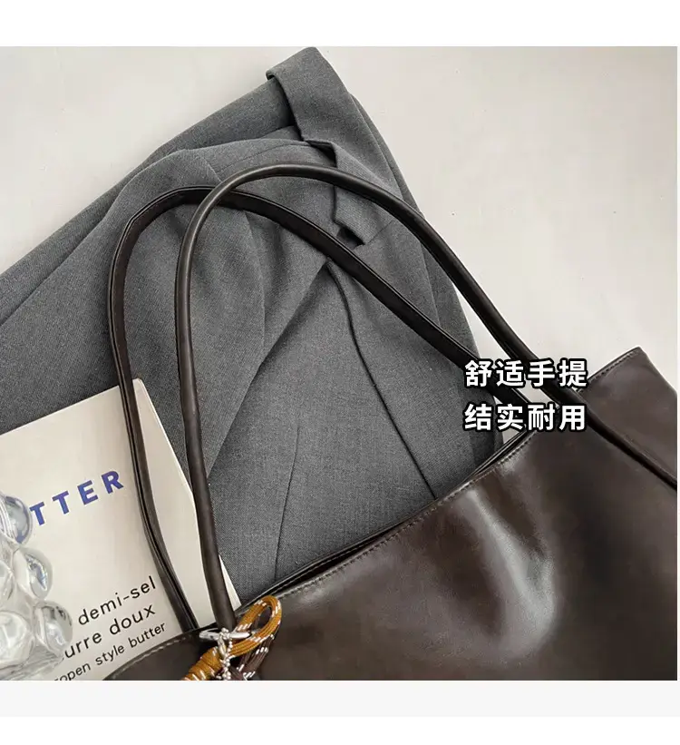 High-end Maillard Shoulder Bag Women Large Capacity Vintage Style — feature 4
