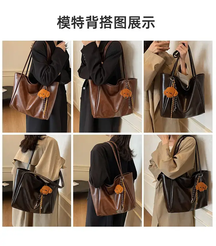 High-end Maillard Shoulder Bag Women Large Capacity Vintage Style — feature 8