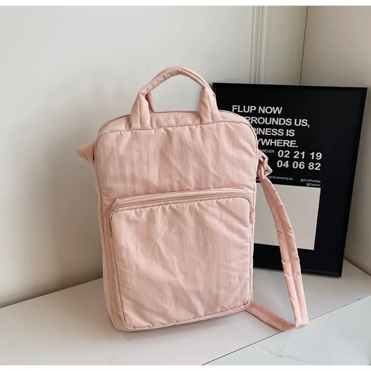 Pink Nylon Shoulder Bag for Women Large Capacity Commuter — feature 32