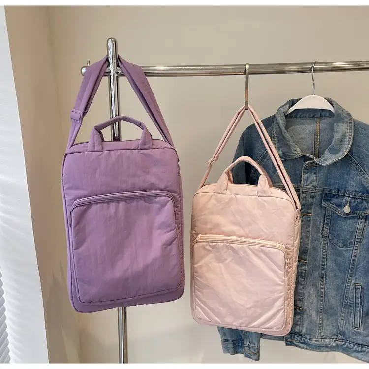 Pink Nylon Shoulder Bag for Women Large Capacity Commuter — feature 39
