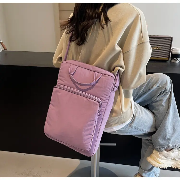 Pink Nylon Shoulder Bag for Women Large Capacity Commuter — feature 41