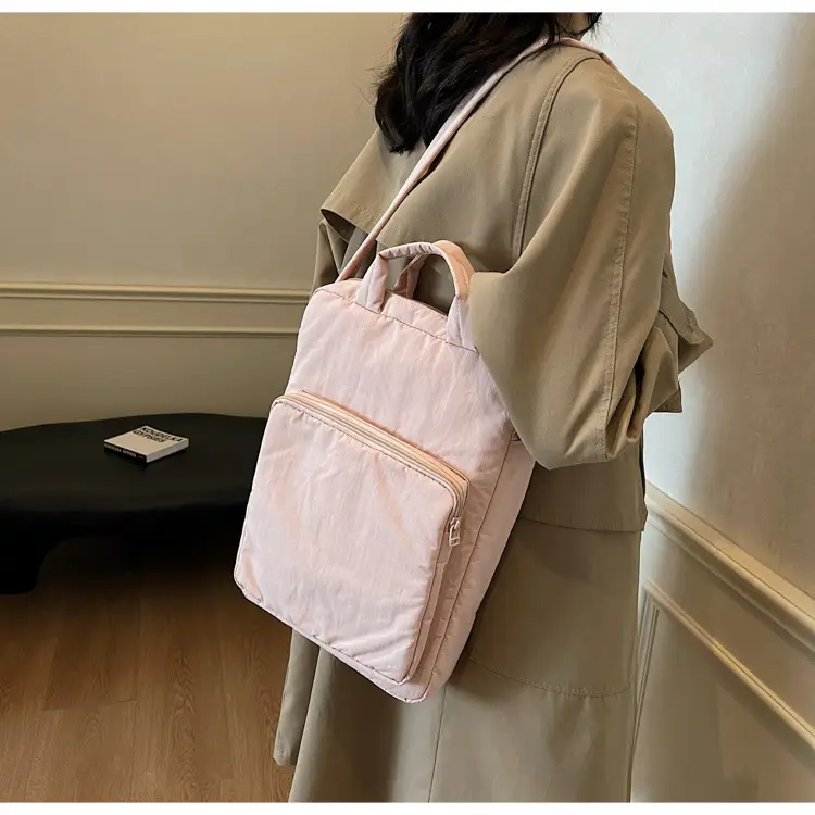 Pink Nylon Shoulder Bag for Women Large Capacity Commuter — feature 44
