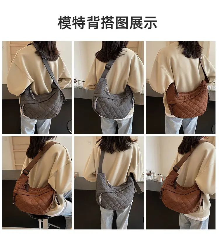 Large Capacity One-Shoulder Quilted Cotton Bag for Women — feature 10