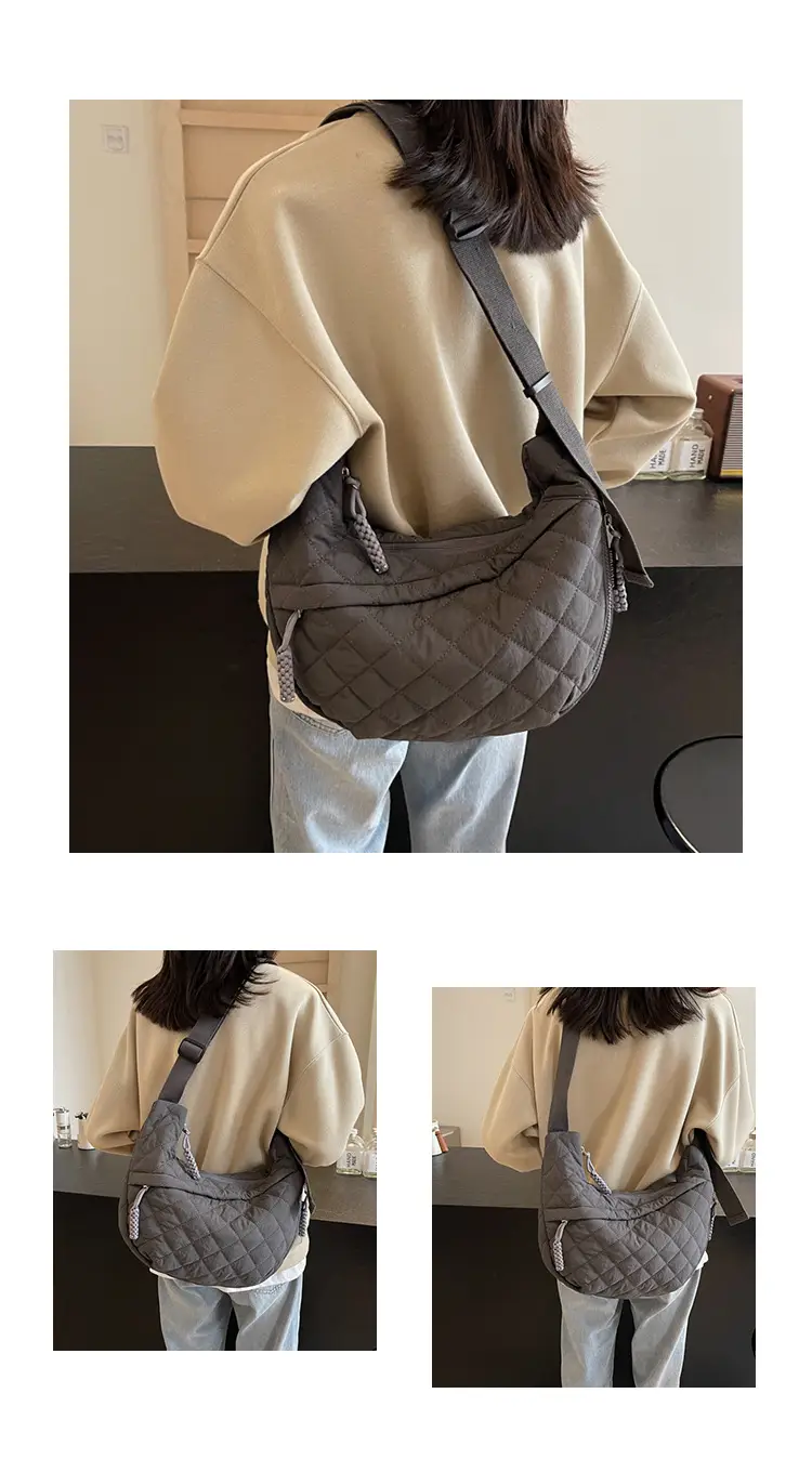 Large Capacity One-Shoulder Quilted Cotton Bag for Women — feature 11