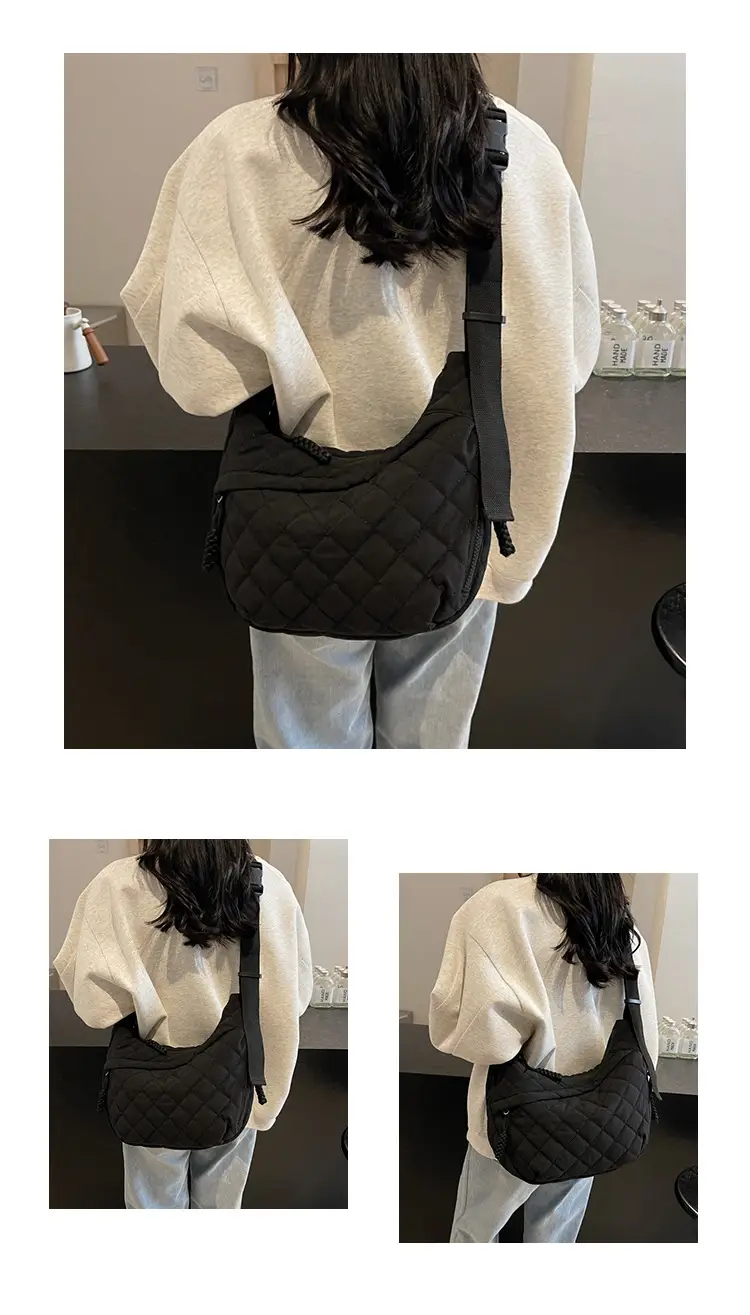 Large Capacity One-Shoulder Quilted Cotton Bag for Women — feature 12