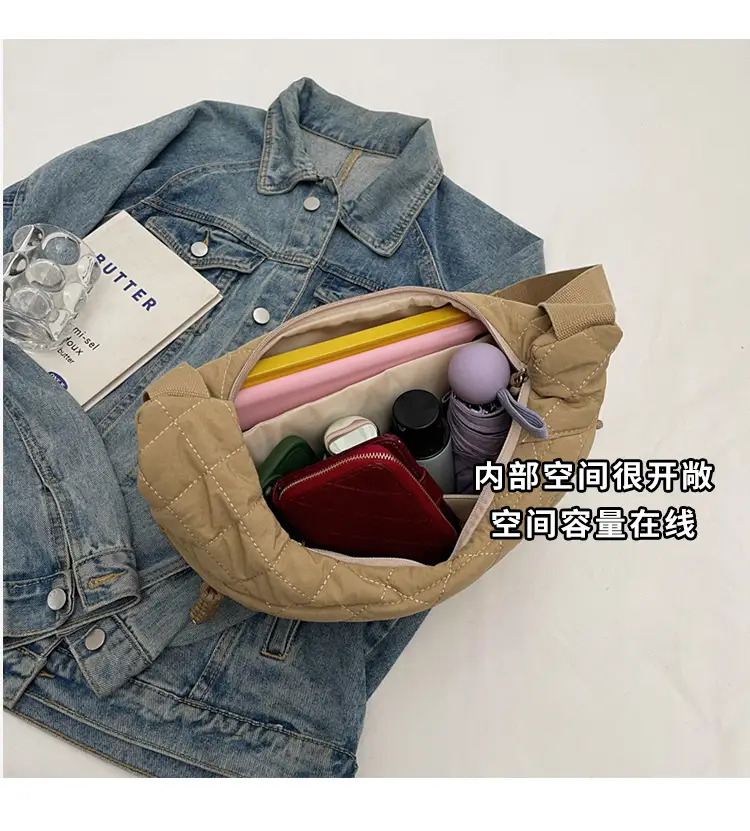 Large Capacity One-Shoulder Quilted Cotton Bag for Women — feature 9