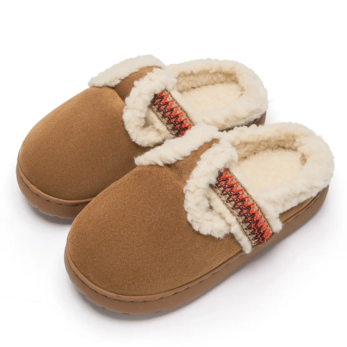 Women's Winter Woolen Slippers Brown 2024