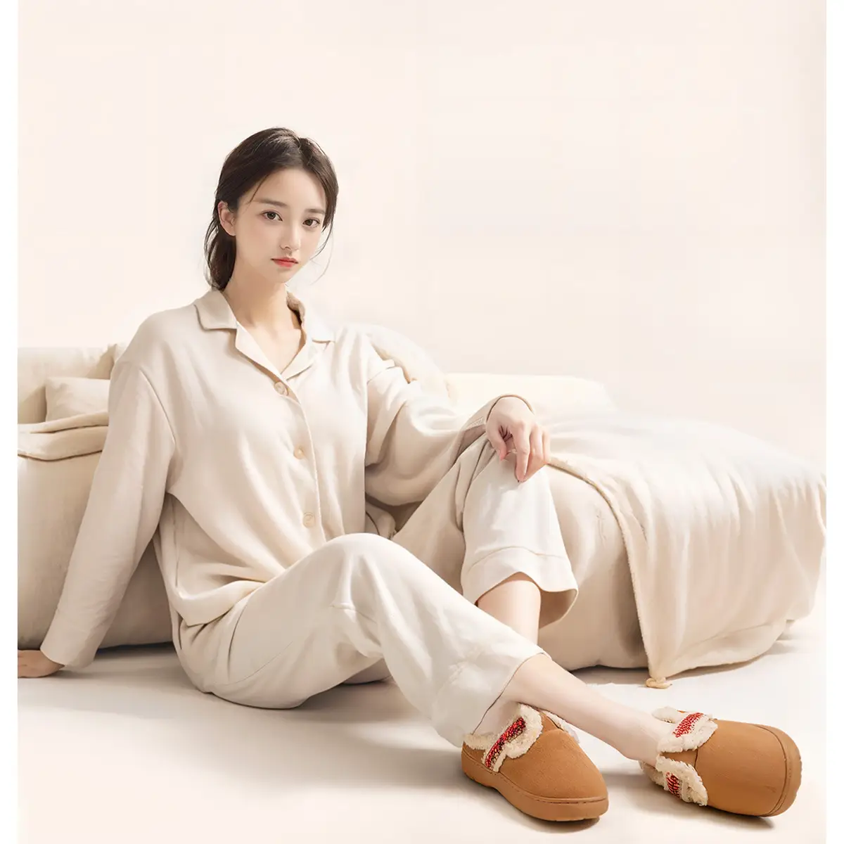 Women's Winter Woolen Slippers Brown 2024 — feature 14