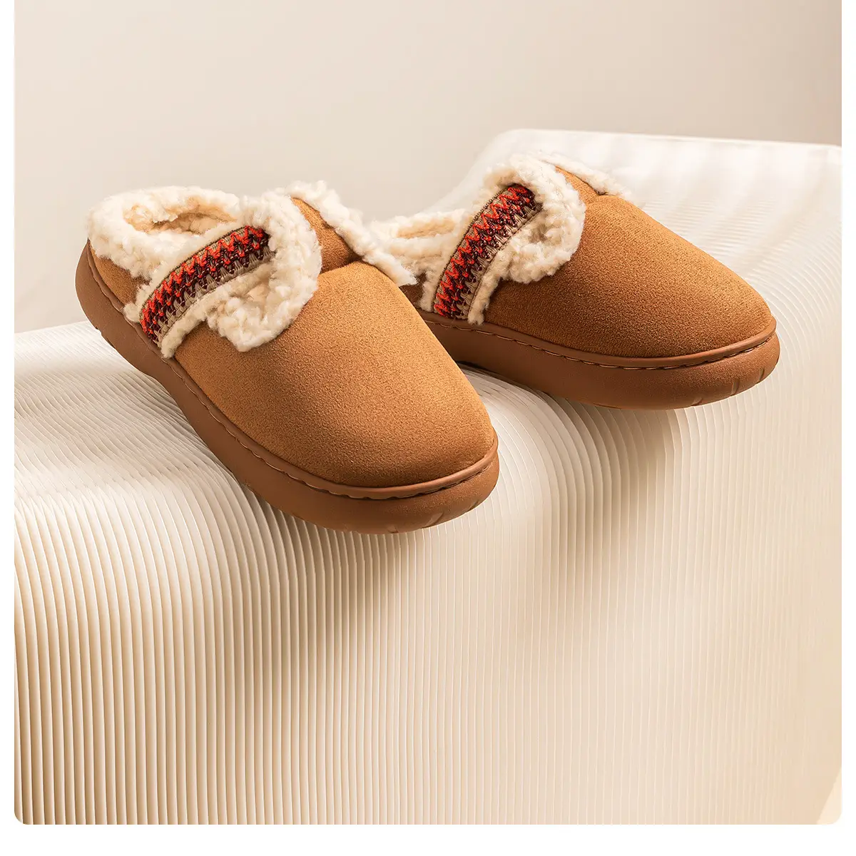 Women's Winter Woolen Slippers Brown 2024 — feature 4