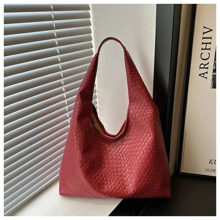 Retro Women's Brown Woven Shoulder Tote Bag — feature 23