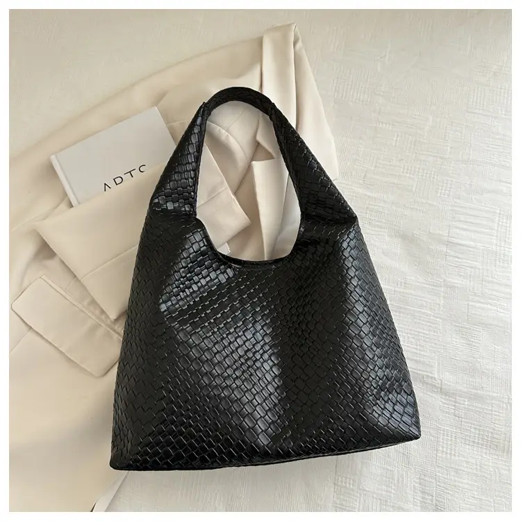 Retro Women's Brown Woven Shoulder Tote Bag — feature 24