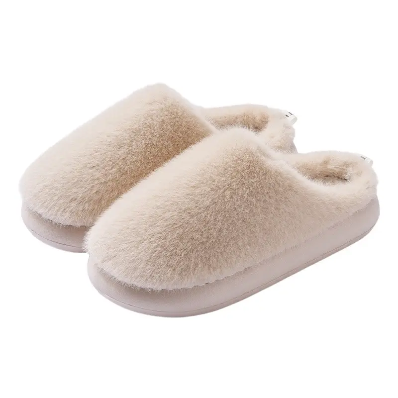 Cotton Slippers Women's Winter Indoor Home Warm fleece-lined Couple's Household Non-Slip Thick Bottom Mao Mao Mao Slippers for Men in Autumn and Winter
