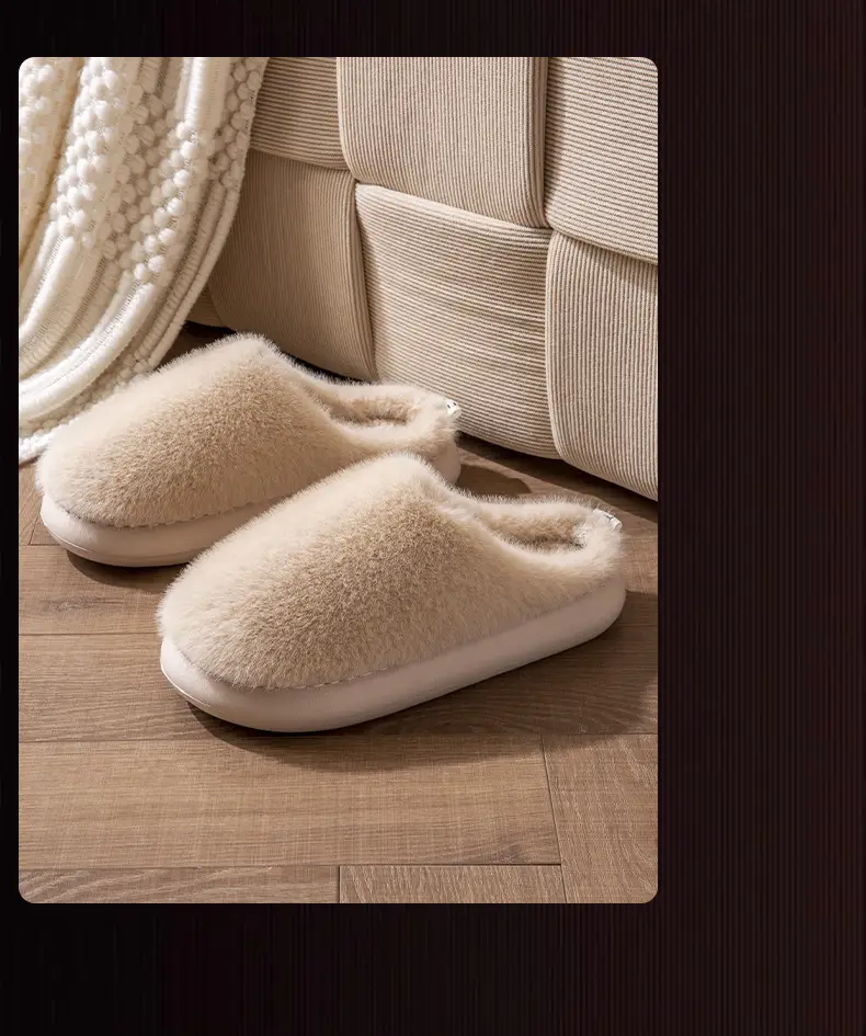 Cotton Slippers Women's Winter Indoor Home Warm fleece-lined Couple's Household Non-Slip Thick Bottom Mao Mao Mao Slippers for Men in Autumn and Winter — feature 15