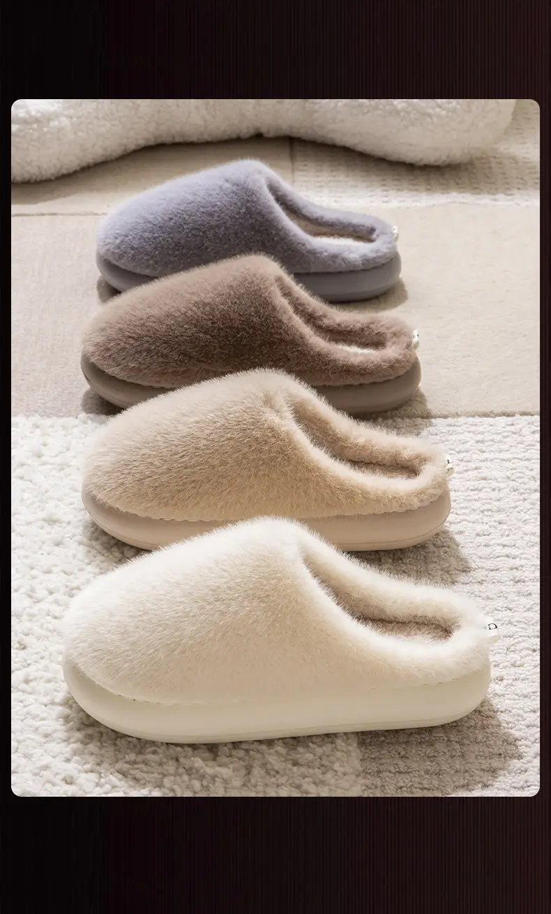 Cotton Slippers Women's Winter Indoor Home Warm fleece-lined Couple's Household Non-Slip Thick Bottom Mao Mao Mao Slippers for Men in Autumn and Winter — feature 17