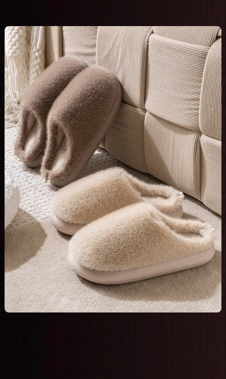 Cotton Slippers Women's Winter Indoor Home Warm fleece-lined Couple's Household Non-Slip Thick Bottom Mao Mao Mao Slippers for Men in Autumn and Winter — feature 18