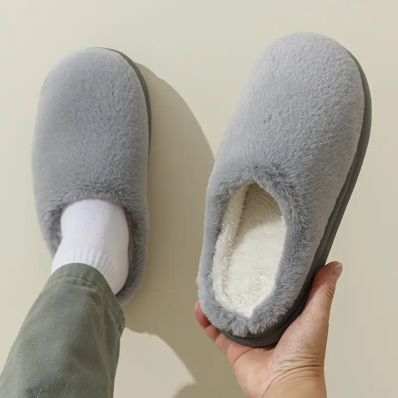 Cotton Slippers Women's Winter Indoor Home Warm fleece-lined Couple's Household Non-Slip Thick Bottom Mao Mao Mao Slippers for Men in Autumn and Winter