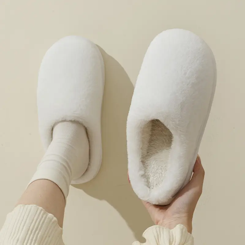 Cotton Slippers Women's Winter Indoor Home Warm fleece-lined Couple's Household Non-Slip Thick Bottom Mao Mao Mao Slippers for Men in Autumn and Winter