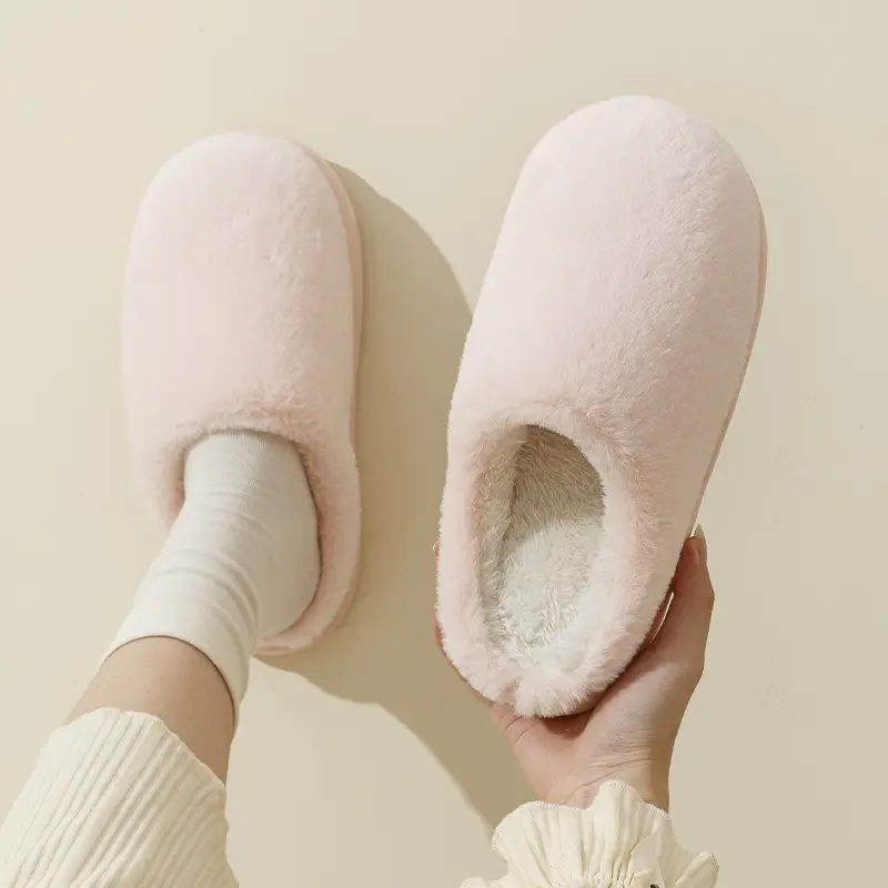 Cotton Slippers Women's Winter Indoor Home Warm fleece-lined Couple's Household Non-Slip Thick Bottom Mao Mao Mao Slippers for Men in Autumn and Winter