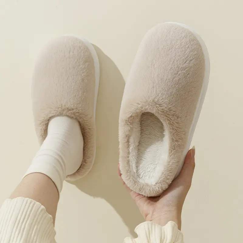Cotton Slippers Women's Winter Indoor Home Warm fleece-lined Couple's Household Non-Slip Thick Bottom Mao Mao Mao Slippers for Men in Autumn and Winter