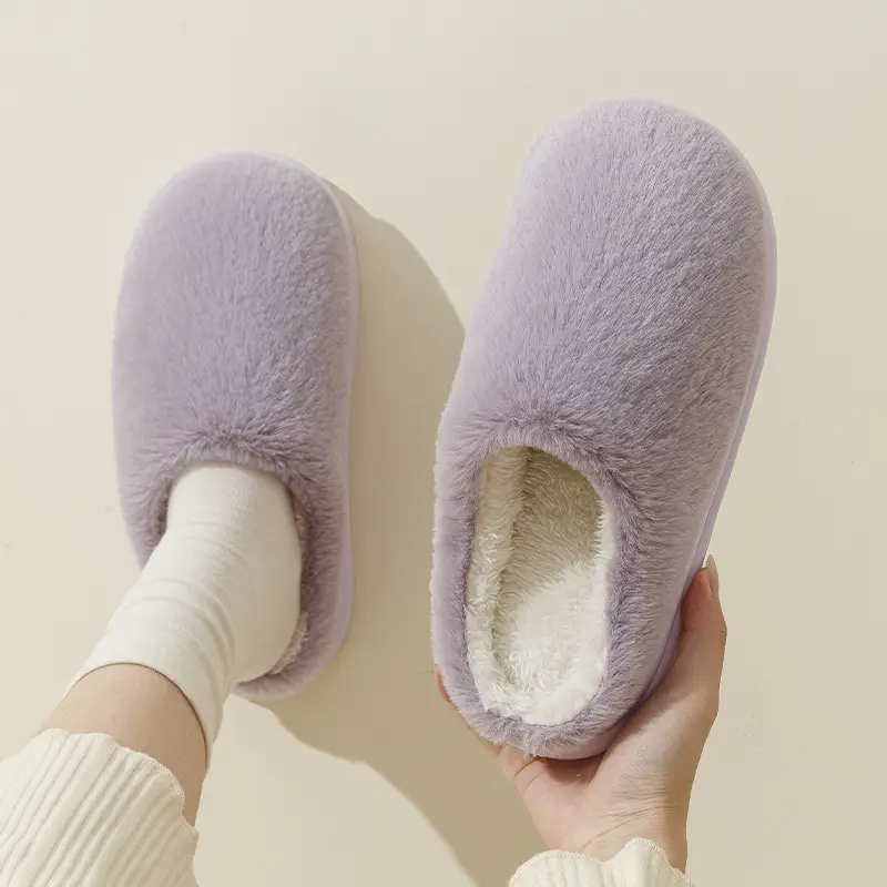 Cotton Slippers Women's Winter Indoor Home Warm fleece-lined Couple's Household Non-Slip Thick Bottom Mao Mao Mao Slippers for Men in Autumn and Winter