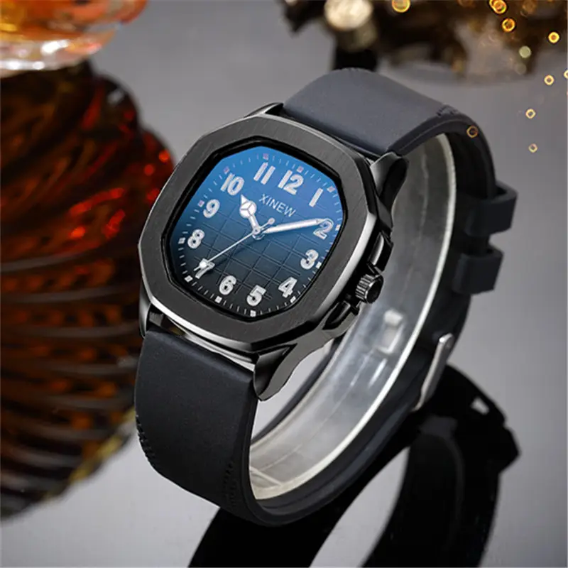 Men Xinew Black Silicone Quartz Watch - Image 15