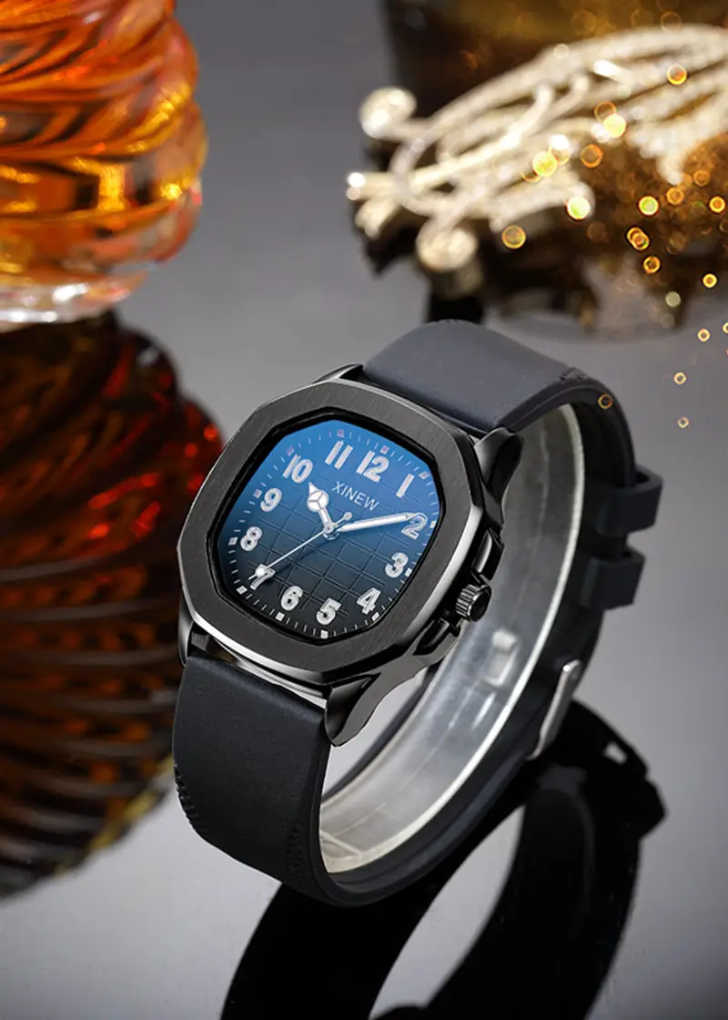 Men Xinew Black Silicone Quartz Watch — feature 8
