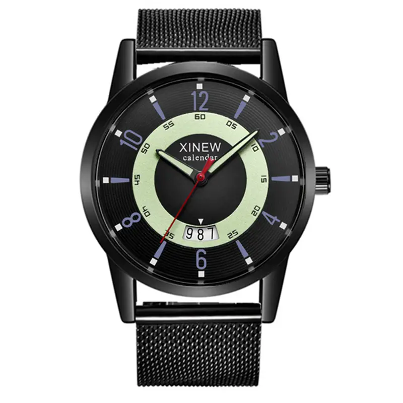 Men's Stainless Steel Watch with Calendar & Quartz Movement - Image 3