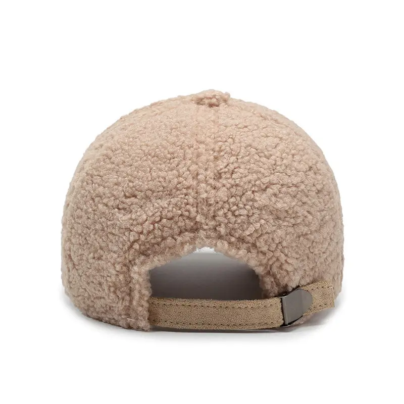 Winter Embroidered Wool Cap for Men Women Beige - Image 7