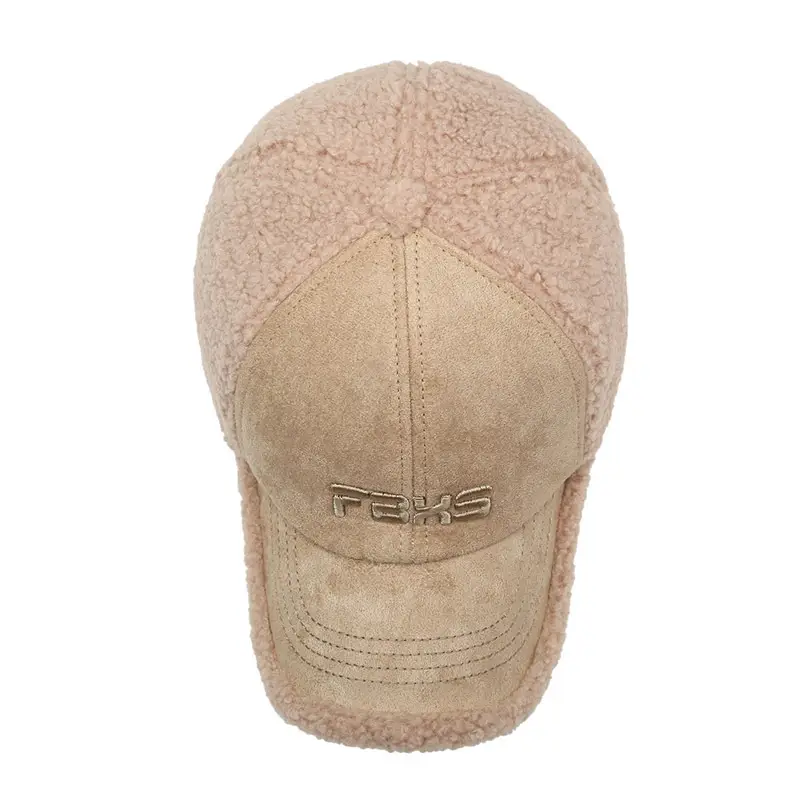 Winter Embroidered Wool Cap for Men Women Beige - Image 8