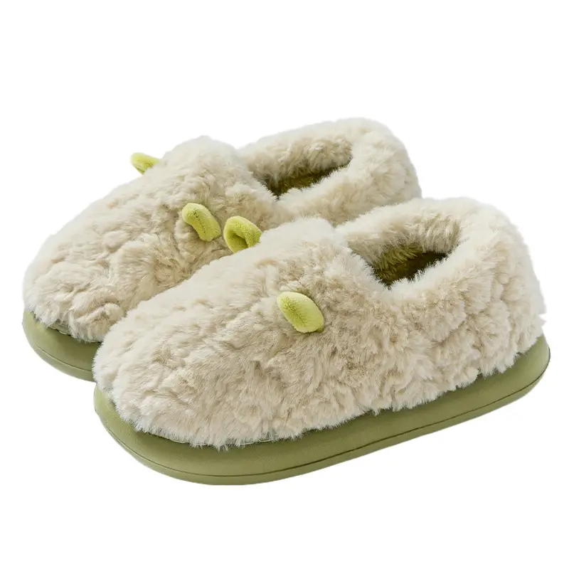 Cute Cotton Slippers for Women with Heel for Winter Outer Wear 2025 New Indoor Home Thick-Soled Non-Slip Warm Fleece-Lined Cotton Shoes - Image 10