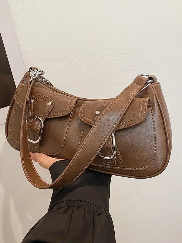Trendy Crossbody Bag Women Brown 2023 New Autumn Winter - Image 6