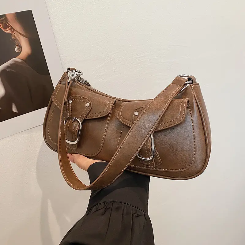 Trendy Crossbody Bag Women Brown 2023 New Autumn Winter - Image 3