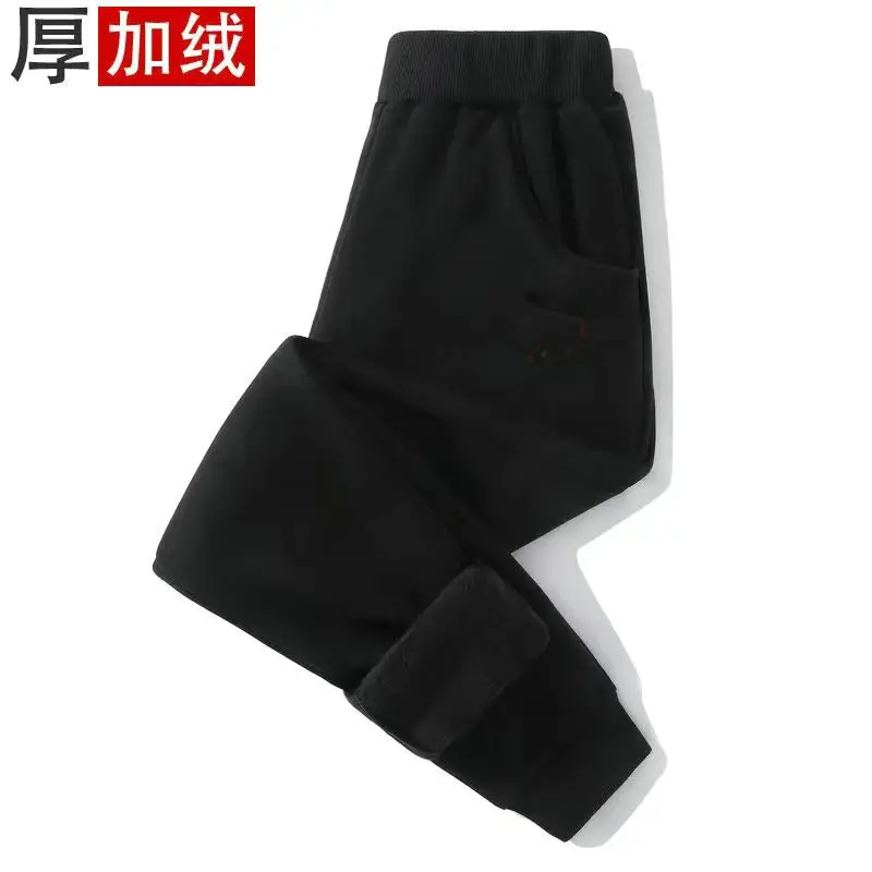 Children's Fleece-Lined Warm Sports Pants for Autumn and Winter, Versatile Casual Pants for Kids, Trendy Style for Young Children — feature 14