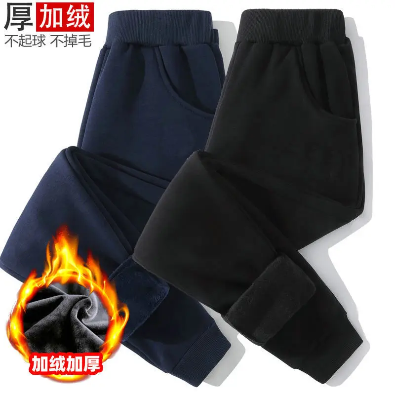 Children's Fleece-Lined Warm Sports Pants for Autumn and Winter, Versatile Casual Pants for Kids, Trendy Style for Young Children — feature 6